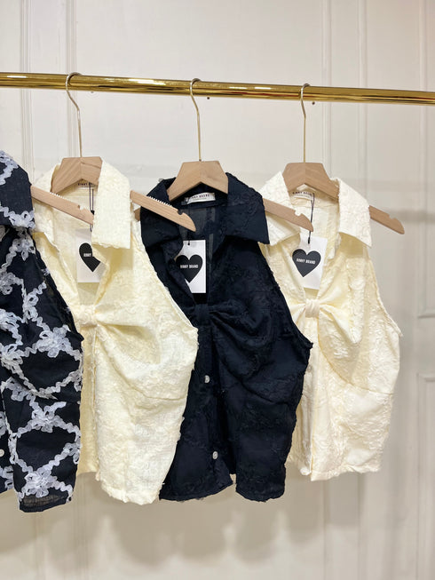 Casual Halter Neck Button Down Tops